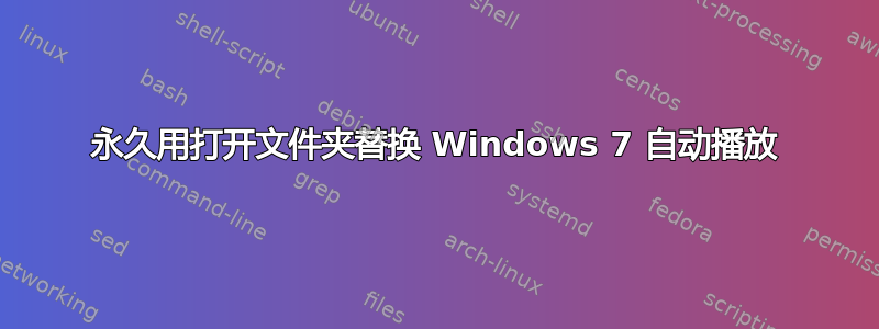 永久用打开文件夹替换 Windows 7 自动播放