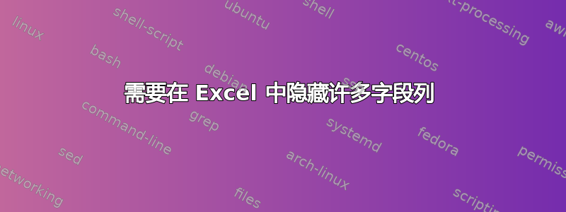 需要在 Excel 中隐藏许多字段列