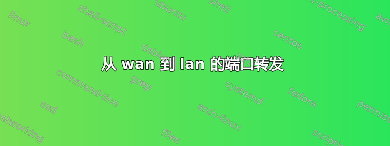 从 wan 到 lan 的端口转发