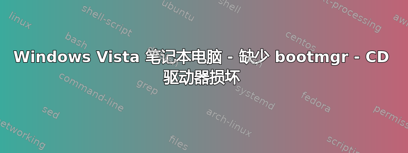 Windows Vista 笔记本电脑 - 缺少 bootmgr - CD 驱动器损坏