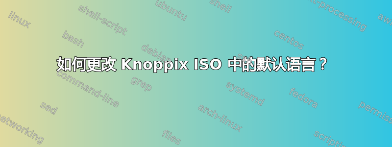 如何更改 Knoppix ISO 中的默认语言？