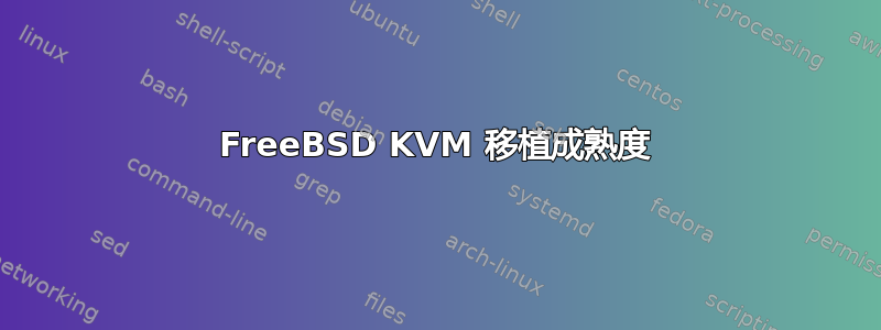 FreeBSD KVM 移植成熟度