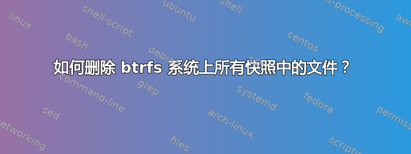 如何删除 btrfs 系统上所有快照中的文件？