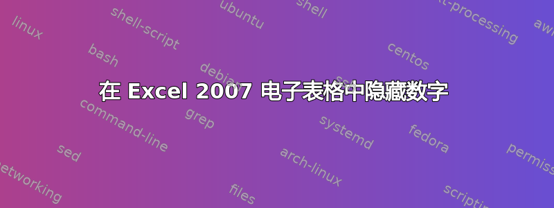 在 Excel 2007 电子表格中隐藏数字