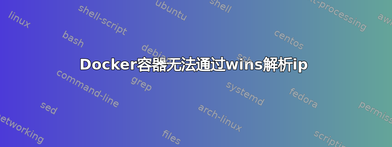 Docker容器无法通过wins解析ip