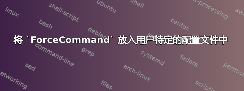 将 `ForceCommand` 放入用户特定的配置文件中