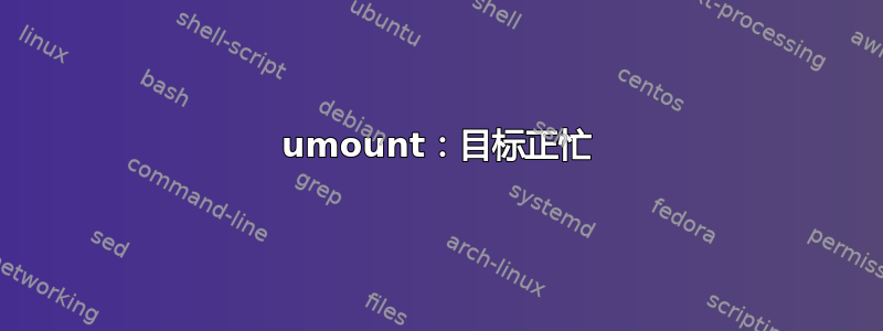 umount：目标正忙