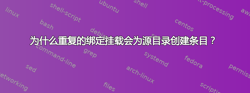 为什么重复的绑定挂载会为源目录创建条目？