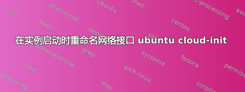 在实例启动时重命名网络接口 ubuntu cloud-init