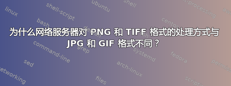 为什么网络服务器对 PNG 和 TIFF 格式的处理方式与 JPG 和 GIF 格式不同？