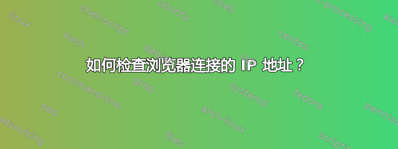 如何检查浏览器连接的 IP 地址？