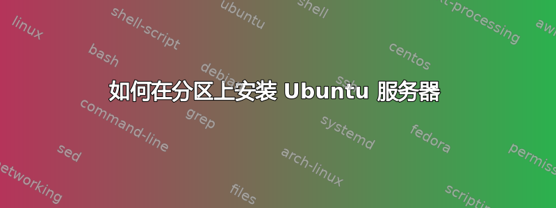 如何在分区上安装 Ubuntu 服务器