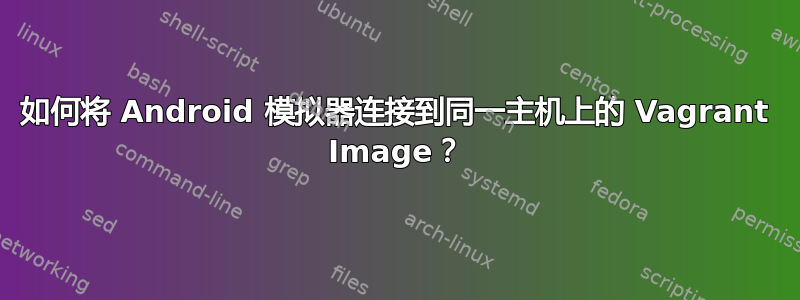 如何将 Android 模拟器连接到同一主机上的 Vagrant Image？