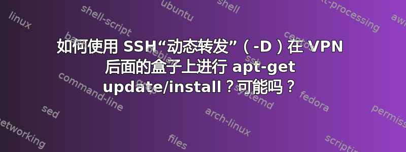 如何使用 SSH“动态转发”（-D）在 VPN 后面的盒子上进行 apt-get update/install？可能吗？