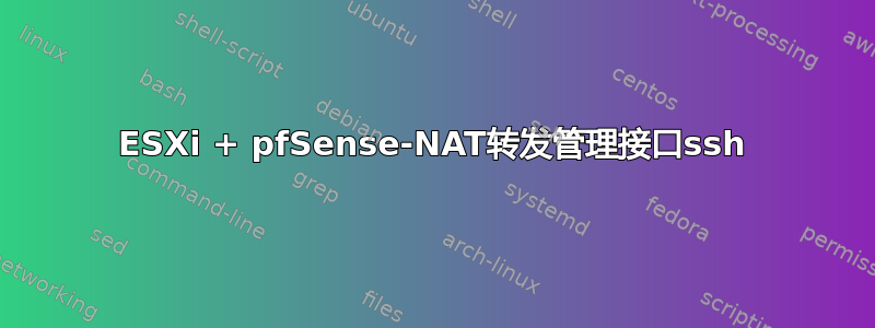 ESXi + pfSense-NAT转发管理接口ssh