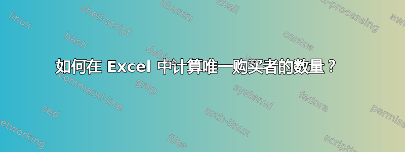 如何在 Excel 中计算唯一购买者的数量？ 