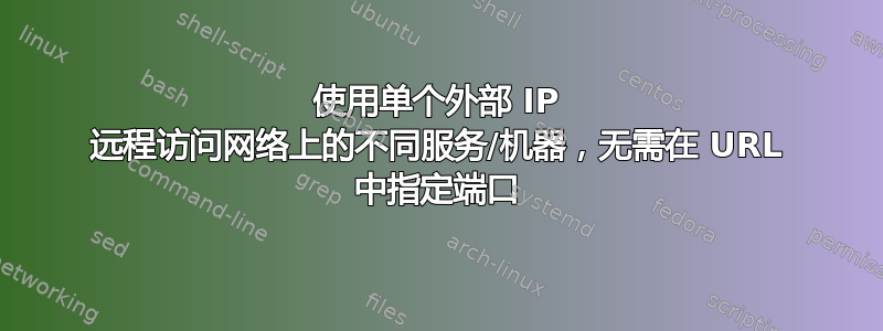 使用单个外部 IP 远程访问网络上的不同服务/机器，无需在 URL 中指定端口