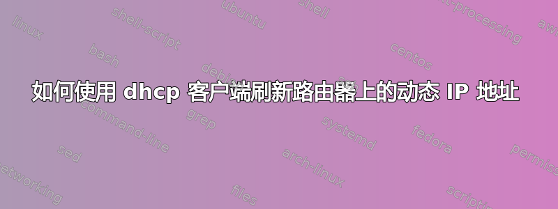 如何使用 dhcp 客户端刷新路由器上的动态 IP 地址