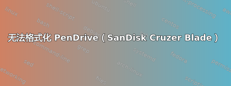 无法格式化 PenDrive（SanDisk Cruzer Blade）