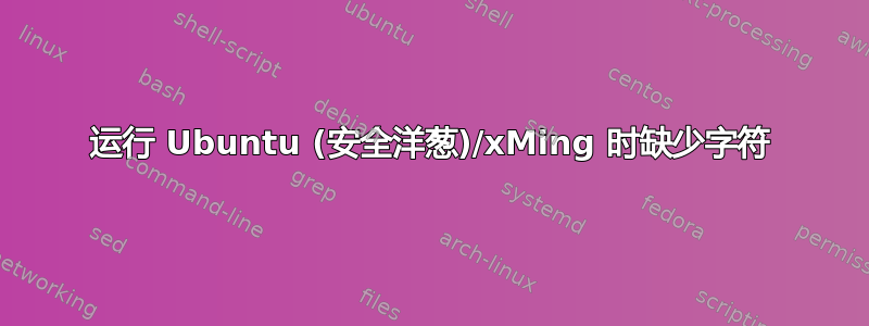 运行 Ubuntu (安全洋葱)/xMing 时缺少字符