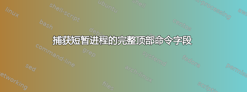 捕获短暂进程的完整顶部命令字段