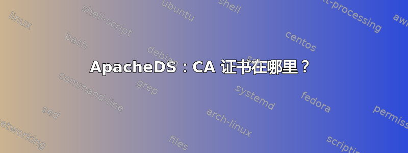 ApacheDS：CA 证书在哪里？