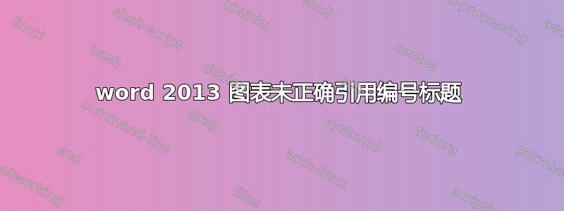 word 2013 图表未正确引用编号标题