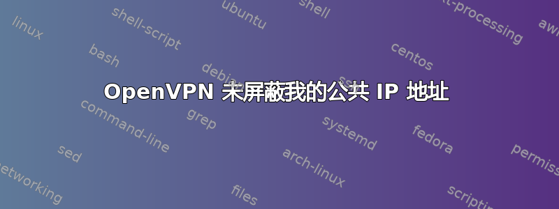 OpenVPN 未屏蔽我的公共 IP 地址