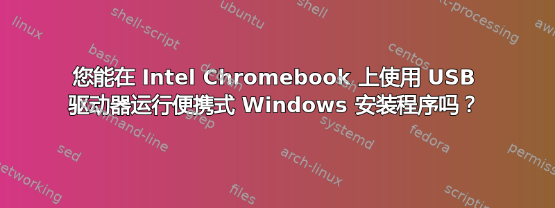 您能在 Intel Chromebook 上使用 USB 驱动器运行便携式 Windows 安装程序吗？