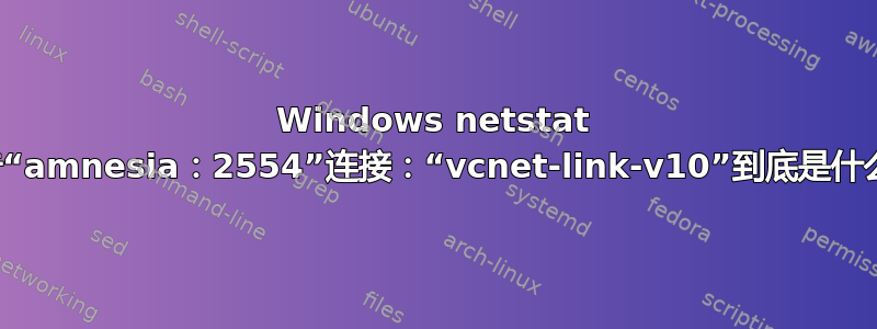 Windows netstat 报告“amnesia：2554”连接：“vcnet-link-v10”到底是什么？