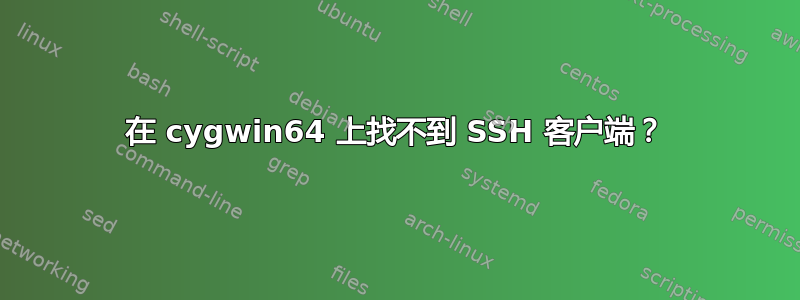 在 cygwin64 上找不到 SSH 客户端？