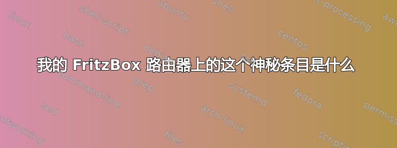 我的 FritzBox 路由器上的这个神秘条目是什么