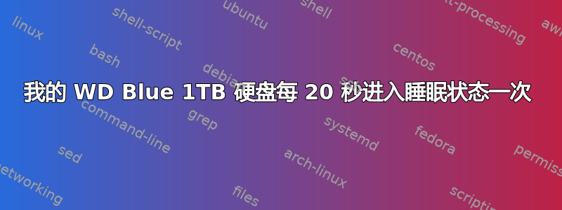 我的 WD Blue 1TB 硬盘每 20 秒进入睡眠状态一次