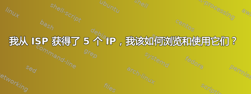 我从 ISP 获得了 5 个 IP，我该如何浏览和使用它们？