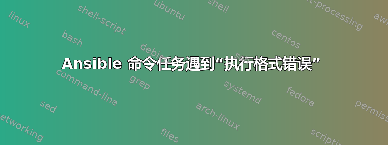 Ansible 命令任务遇到“执行格式错误”