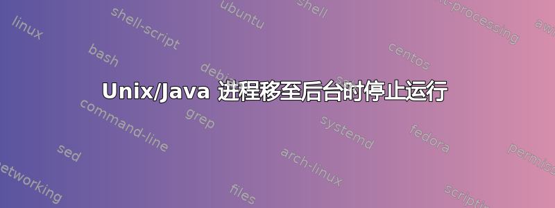 Unix/Java 进程移至后台时停止运行