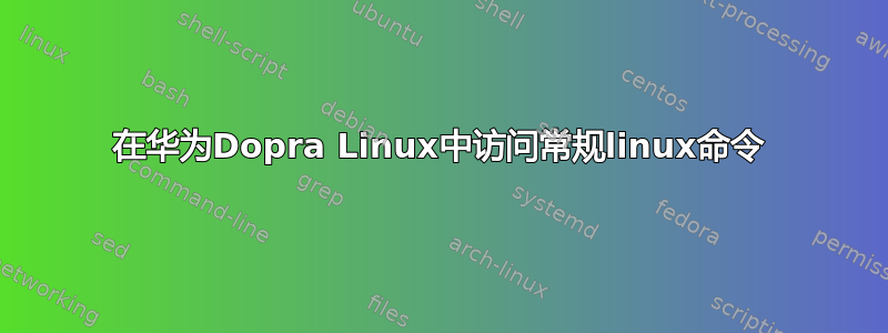 在华为Dopra Linux中访问常规linux命令