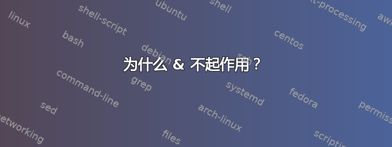 为什么 & 不起作用？