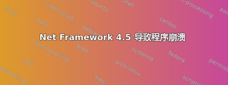 Net Framework 4.5 导致程序崩溃