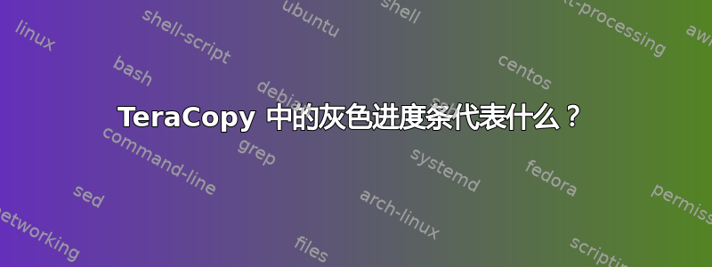 TeraCopy 中的灰色进度条代表什么？