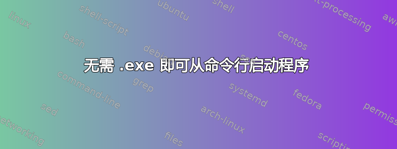 无需 .exe 即可从命令行启动程序