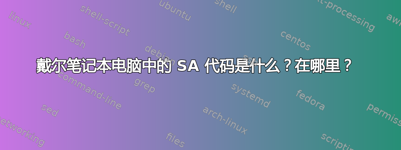 戴尔笔记本电脑中的 SA 代码是什么？在哪里？ 