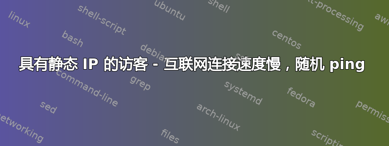 具有静态 IP 的访客 - 互联网连接速度慢，随机 ping