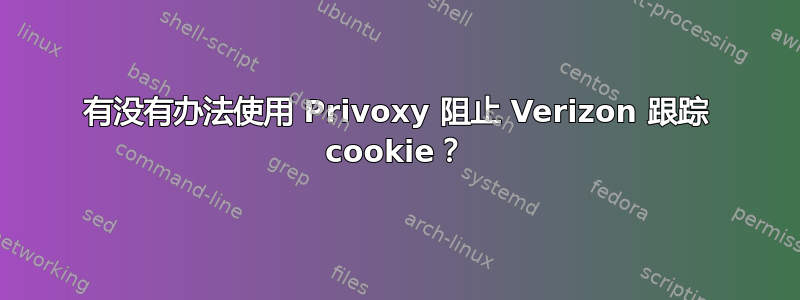 有没有办法使用 Privoxy 阻止 Verizon 跟踪 cookie？