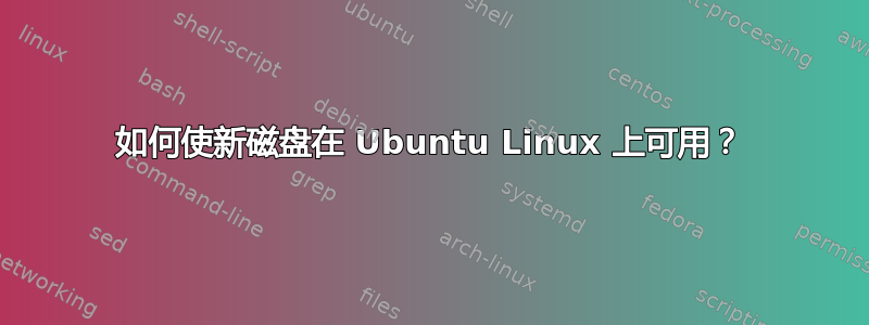 如何使新磁盘在 Ubuntu Linux 上可用？