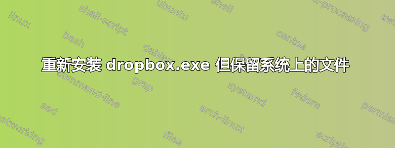 重新安装 dropbox.exe 但保留系统上的文件