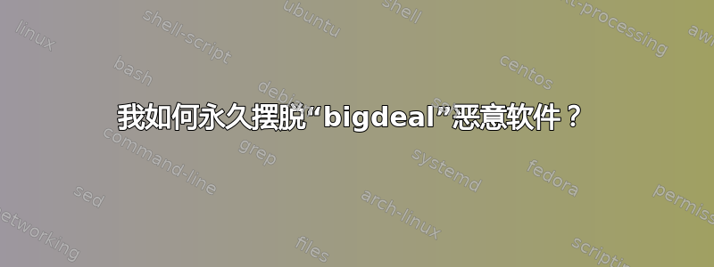 我如何永久摆脱“bigdeal”恶意软件？