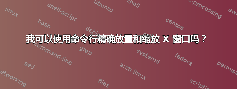 我可以使用命令行精确放置和缩放 X 窗口吗？