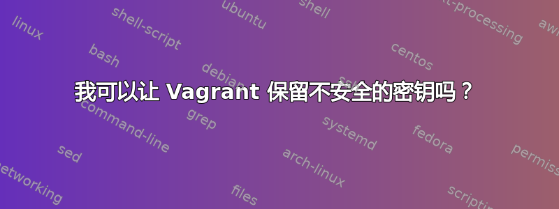 我可以让 Vagrant 保留不安全的密钥吗？