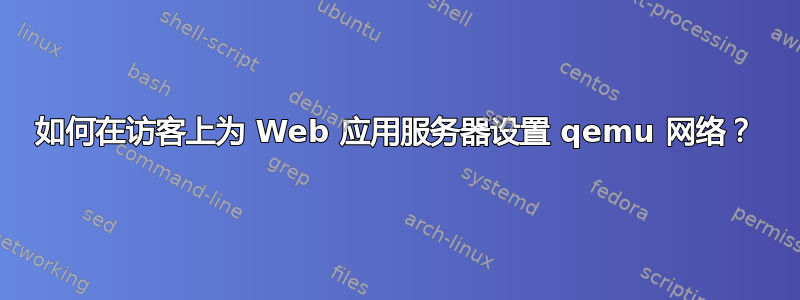 如何在访客上为 Web 应用服务器设置 qemu 网络？